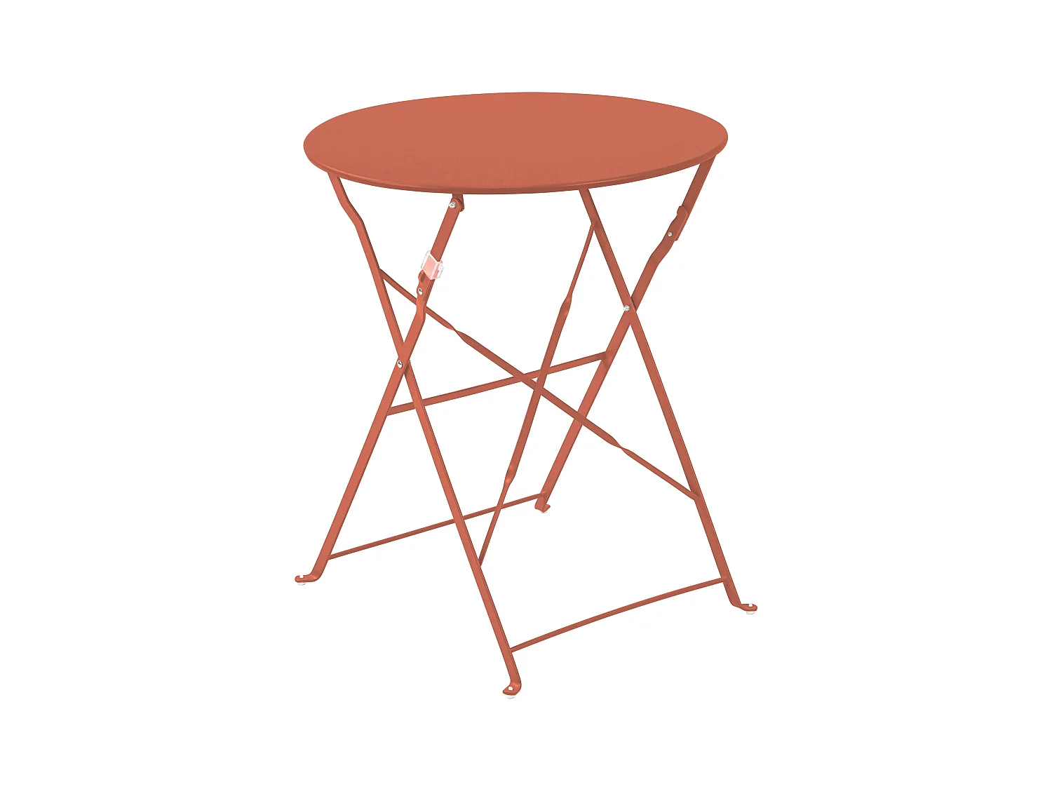 Table pliante en acier terracotta