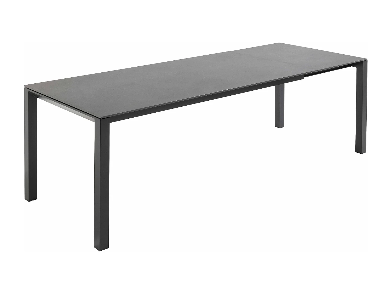Table de jardin extensible en aluminium et pierre gris anthracite