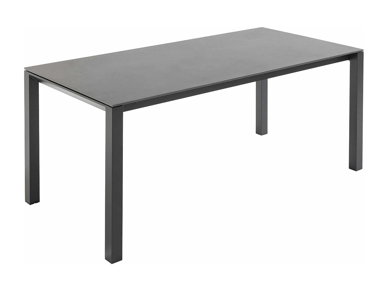 Table de jardin extensible en aluminium et pierre gris anthracite