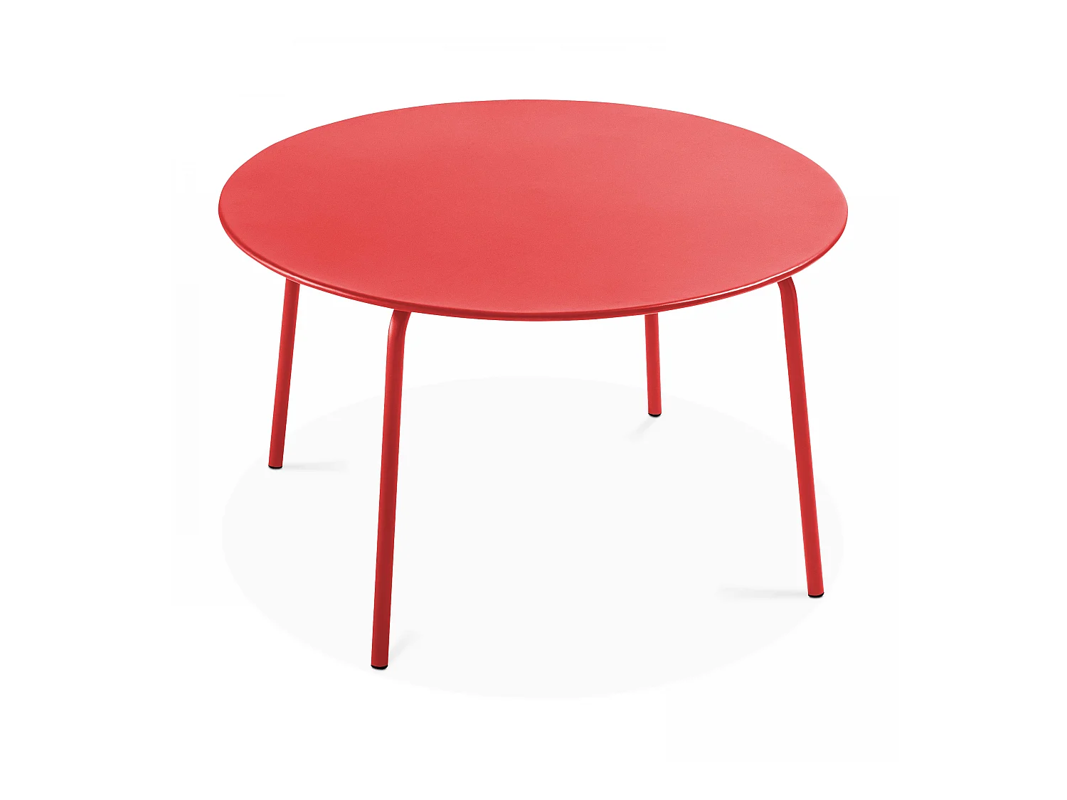 Table de jardin ronde en acier rouge 120 x 72 cm - Palavas