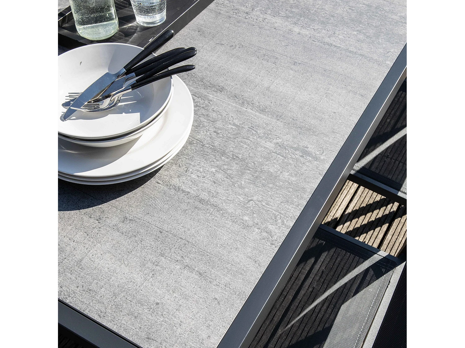 Salon de jardin en aluminium et céramique 8 places  - Tivoli