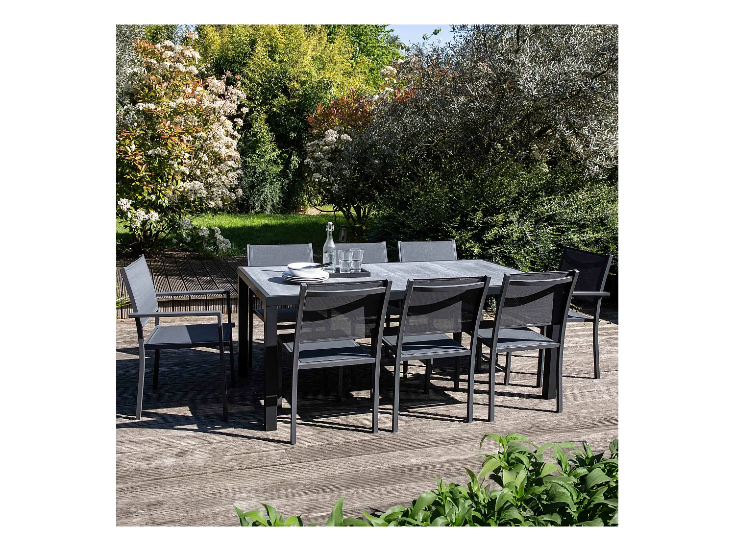 Salon de jardin en aluminium et céramique 8 places  - Tivoli