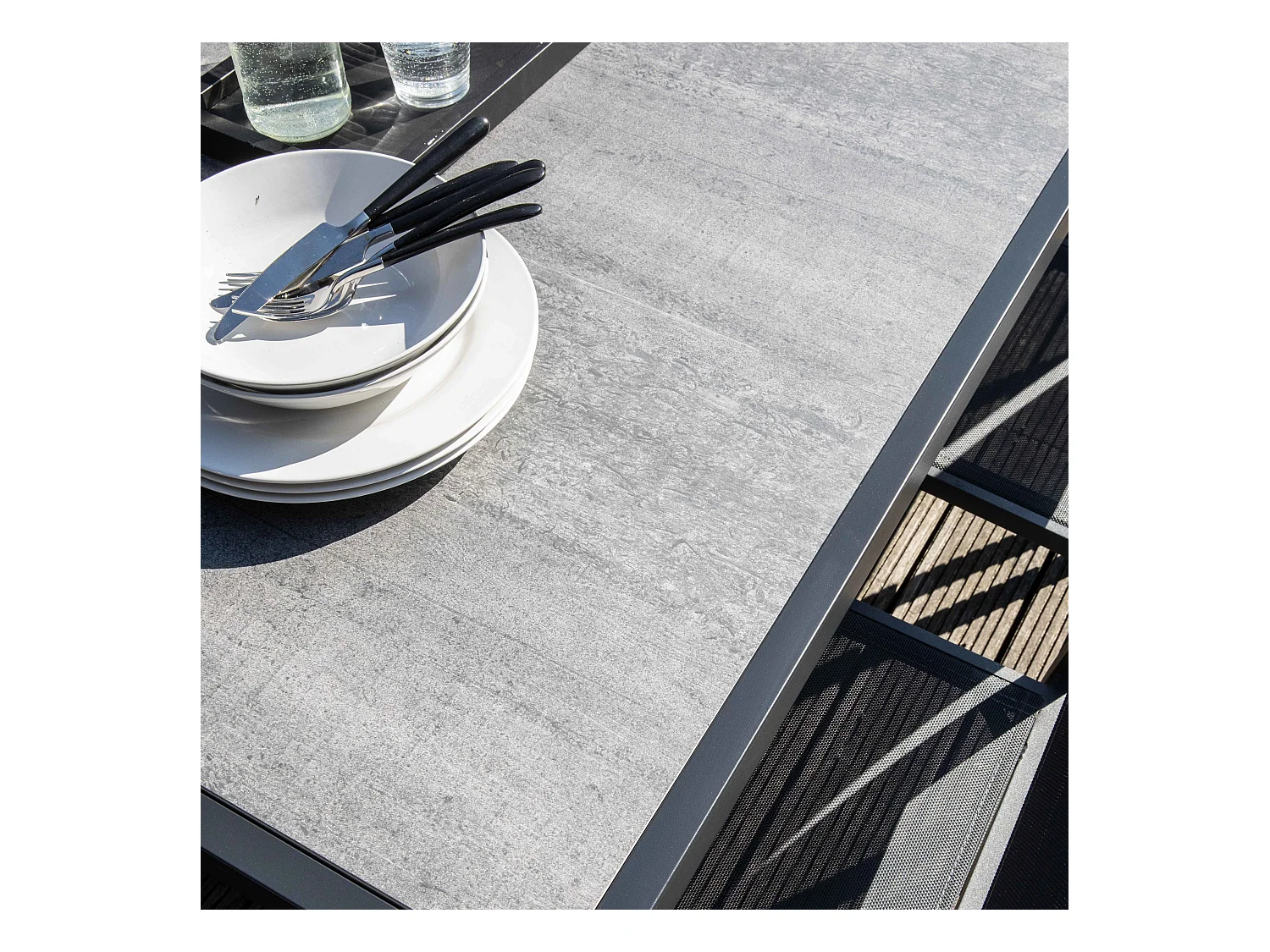 Salon de jardin en aluminium et céramique 8 places  - Tivoli