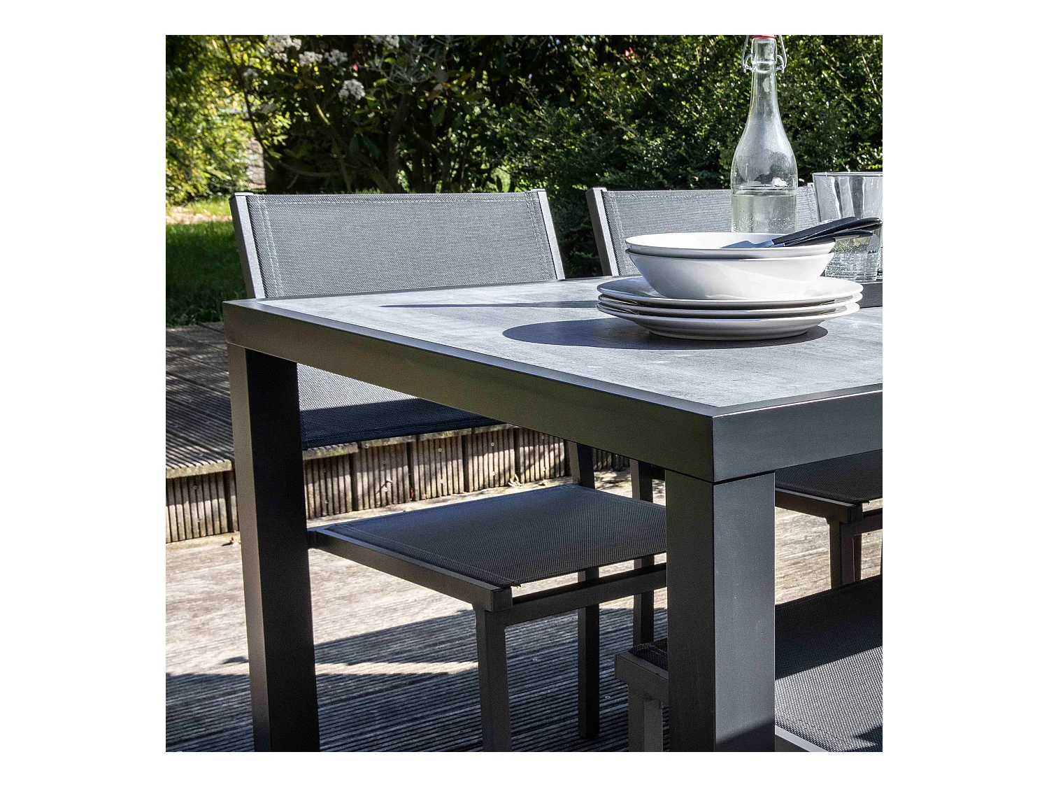 Salon de jardin en aluminium et céramique 8 places  - Tivoli