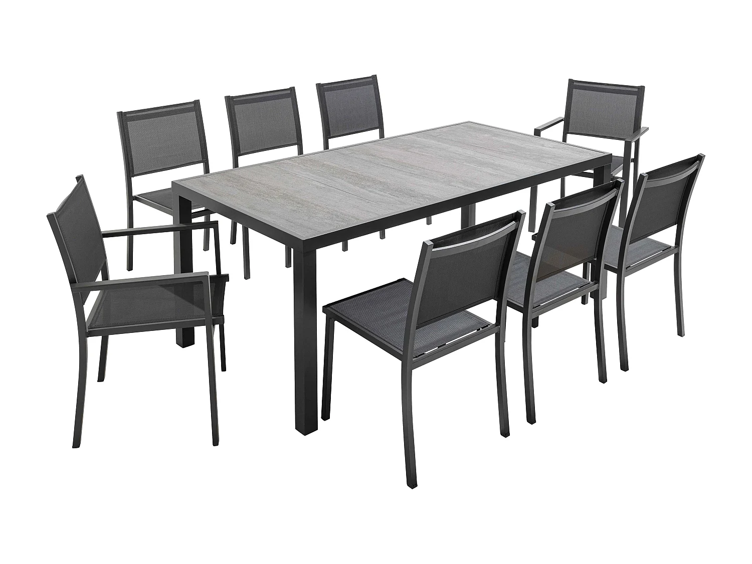 Salon de jardin en aluminium et céramique 8 places  - Tivoli