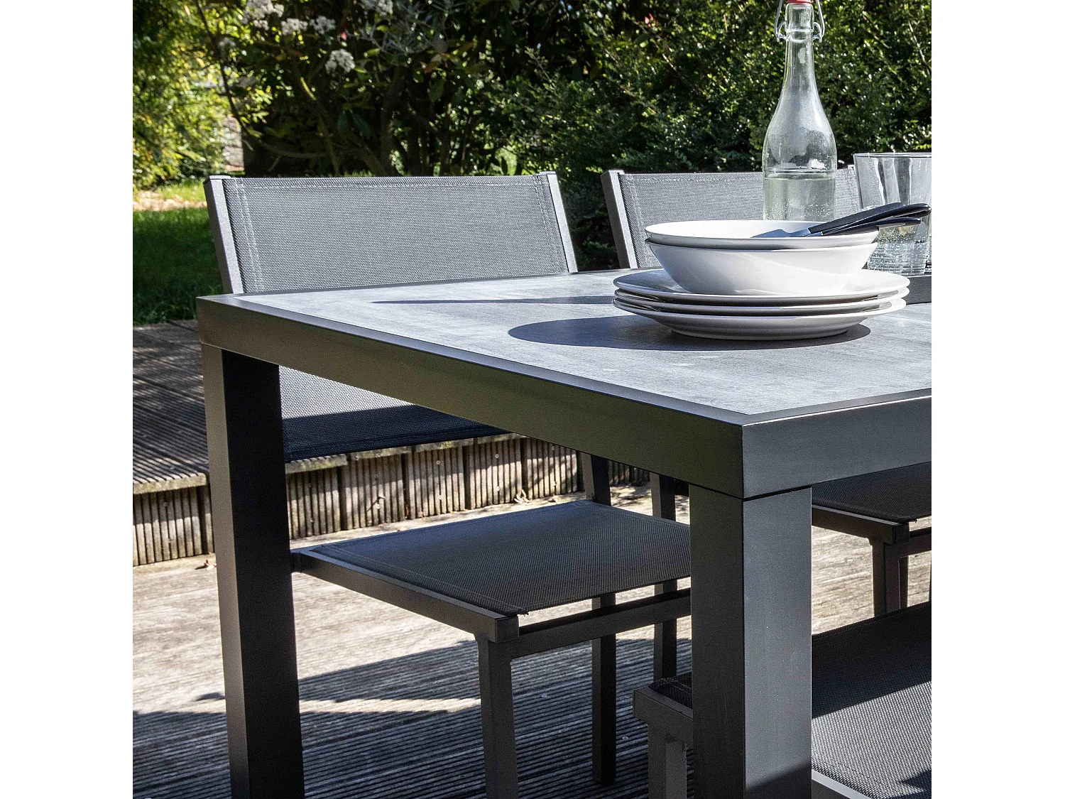 Salon de jardin en aluminium et céramique 8 places  - Tivoli