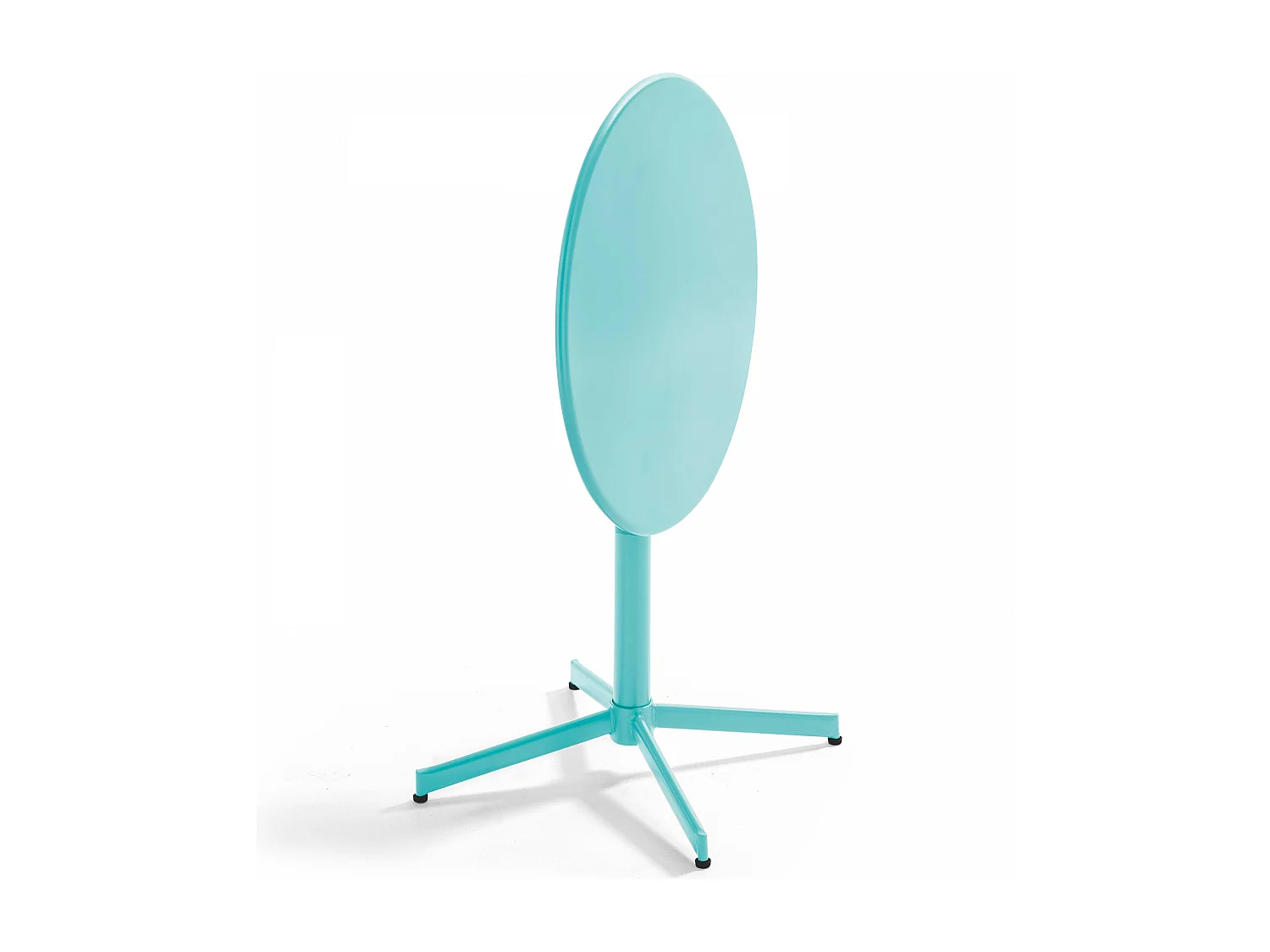 Ensemble table de jardin et 4 fauteuils métal turquoise - Palavas