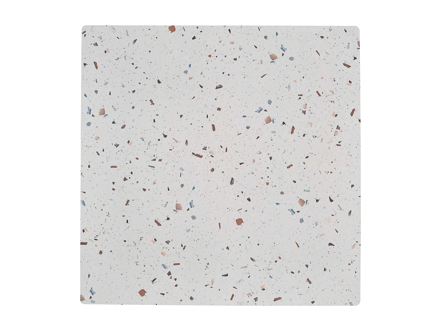 Ensemble table haute stratifié terrazzo et 2 chaises blanc