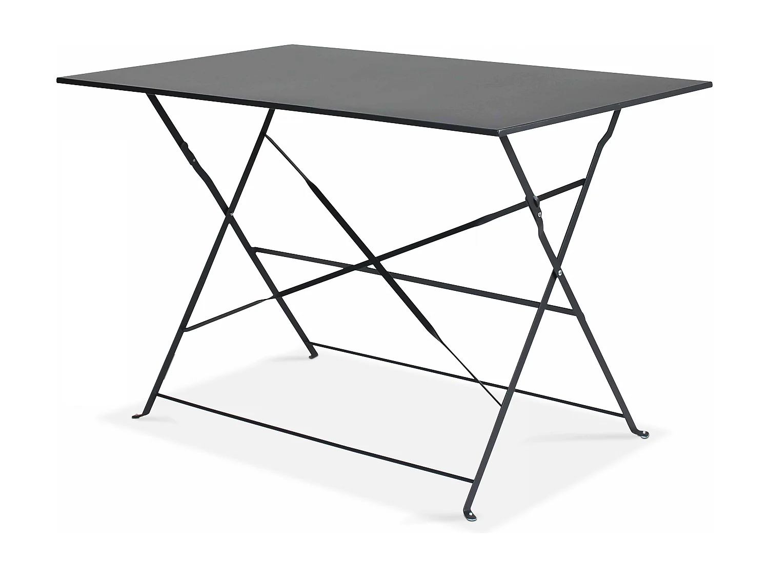 Table de jardin bistrot et 4 chaises pliantes en acier gris