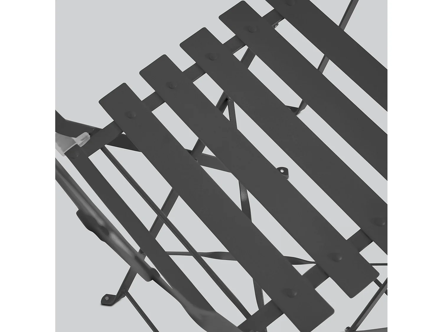 Table de jardin bistrot et 4 chaises pliantes en acier gris