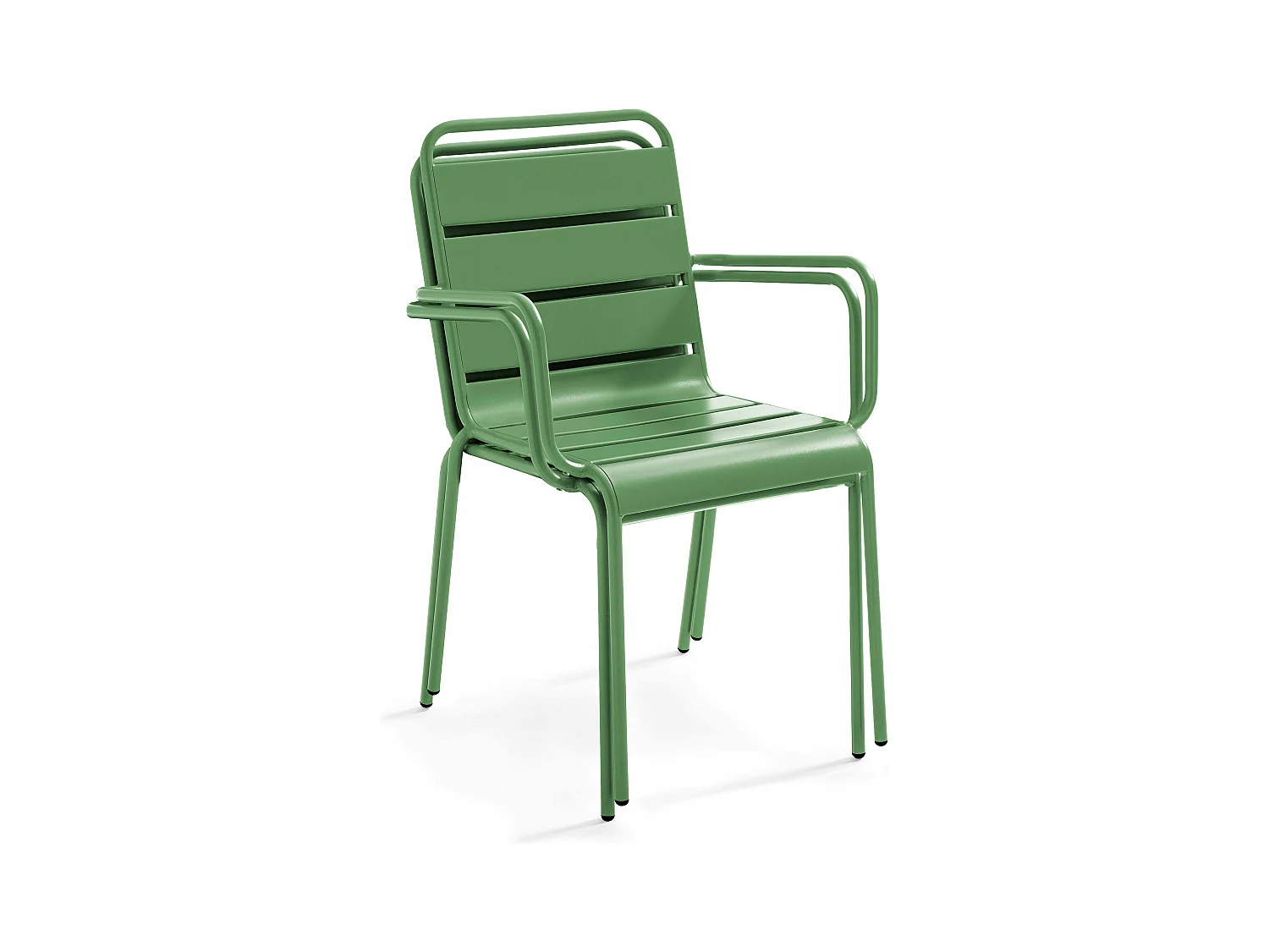 Set van een vierkante tuin tafel en 2 groene cactus fauteuils