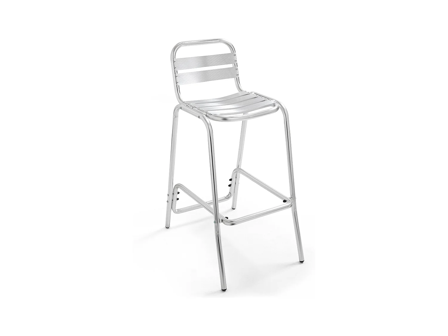 Table de bar en aluminium et 2 tabourets