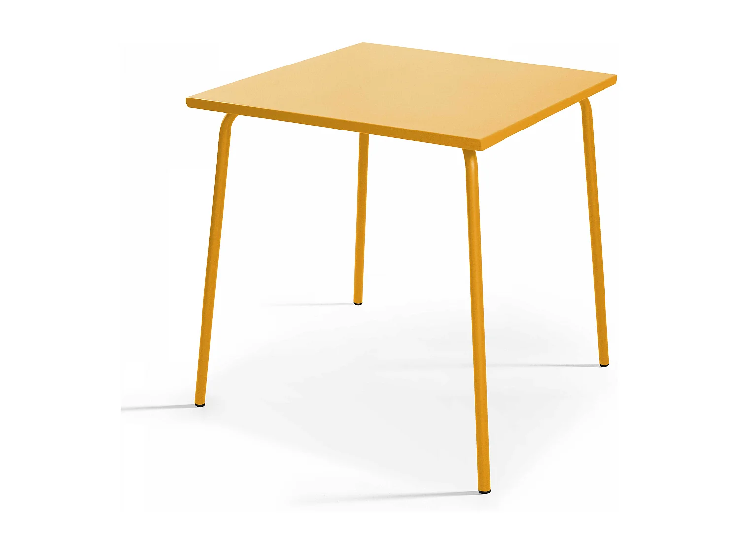 Ensemble table de jardin bistrot et 2 fauteuils acier jaune - Palavas