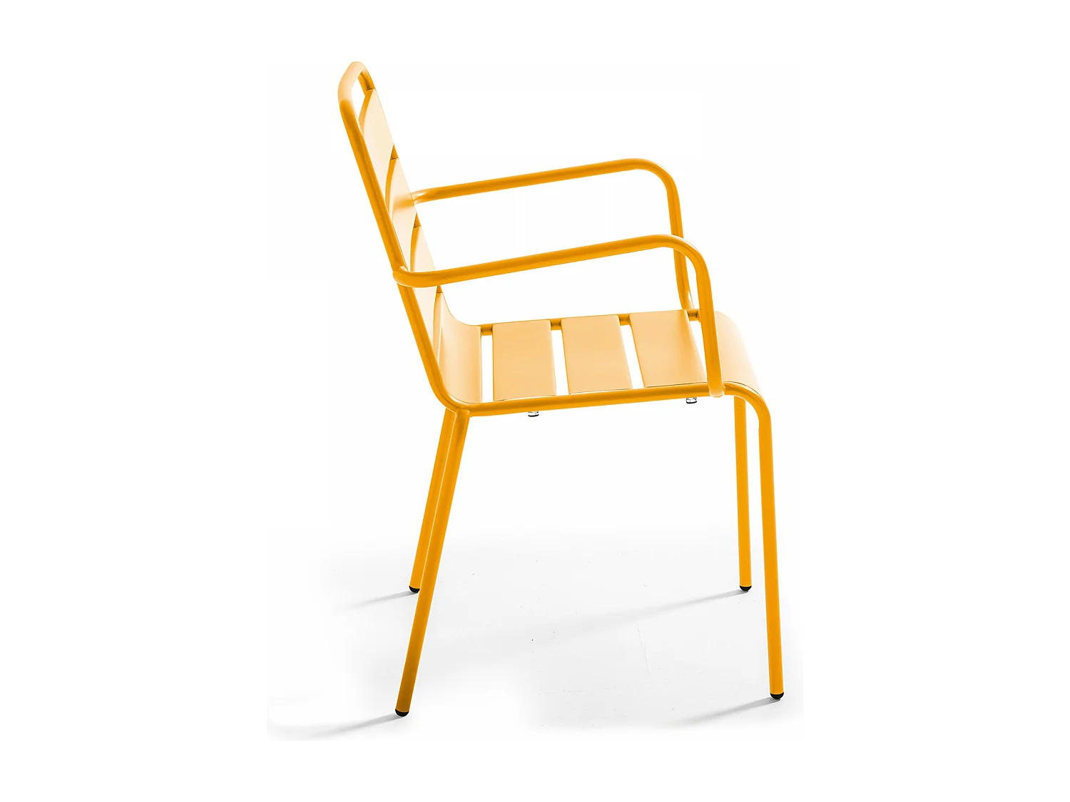 Ensemble table de jardin bistrot et 2 fauteuils acier jaune - Palavas