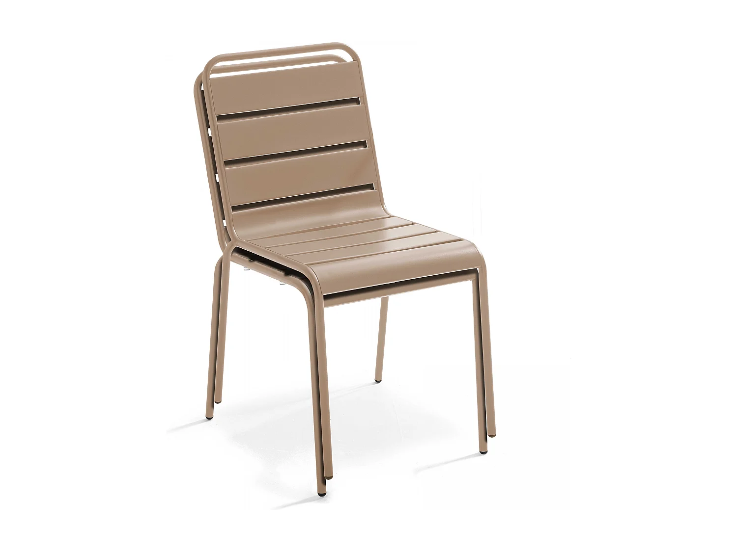 Ensemble table de terrasse et 4 chaises en métal taupe - Palavas