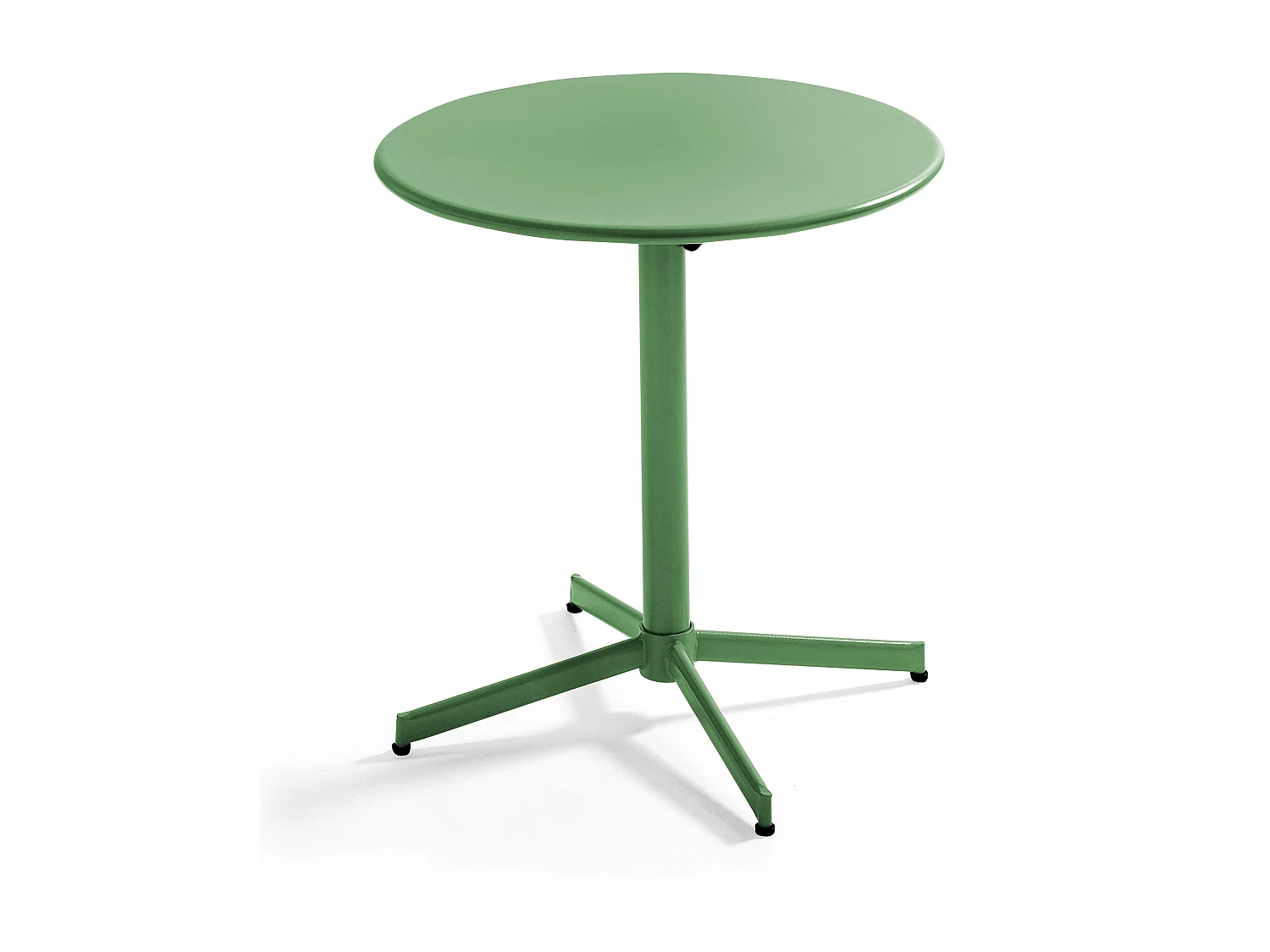 Ensemble table de jardin ronde et 2 chaises métal vert cactus - Palavas