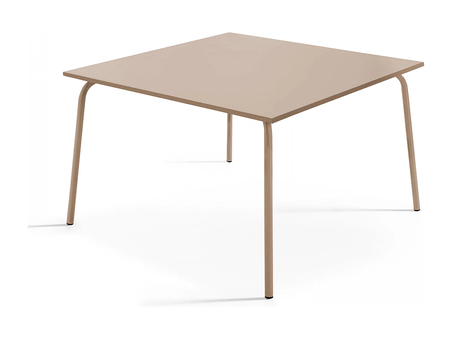 Ensemble table de jardin carrée et 8 fauteuils en métal taupe - Palavas