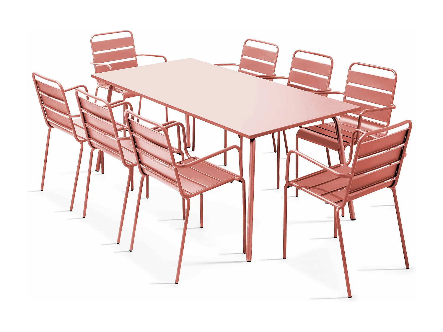 Tuinset met tafel en 8 kleistoelen