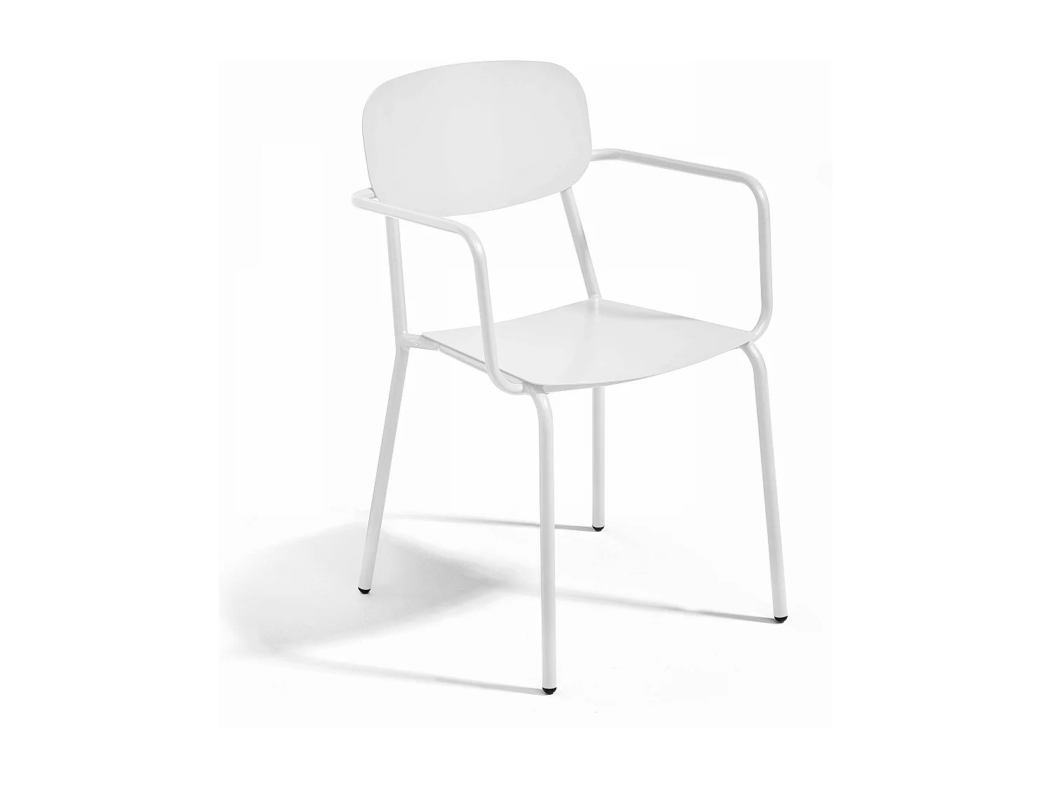 Ensemble table de jardin et 4 fauteuils en aluminium blanc