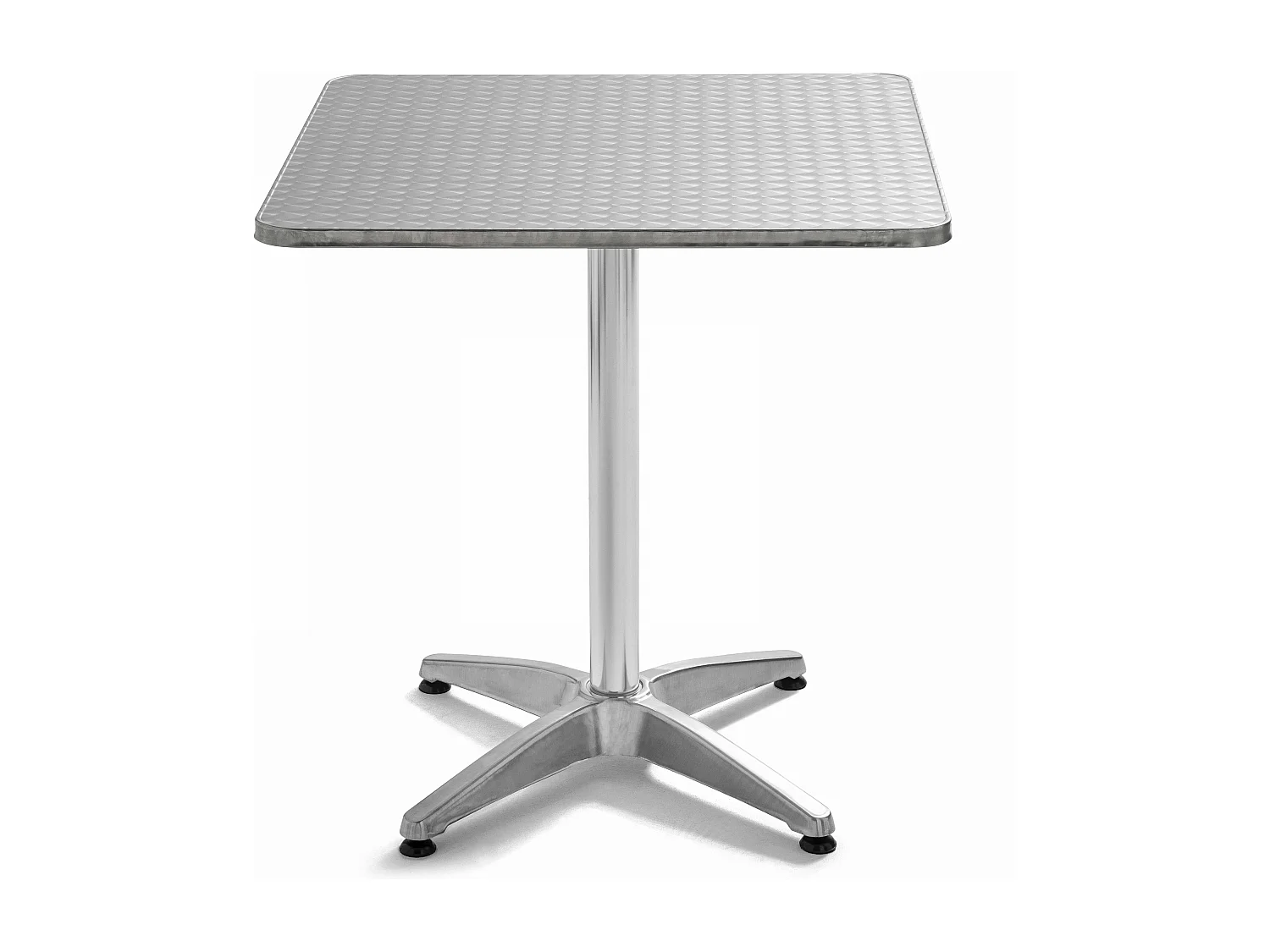 Ensemble table de jardin bistrot inclinable 4 places aluminium gris