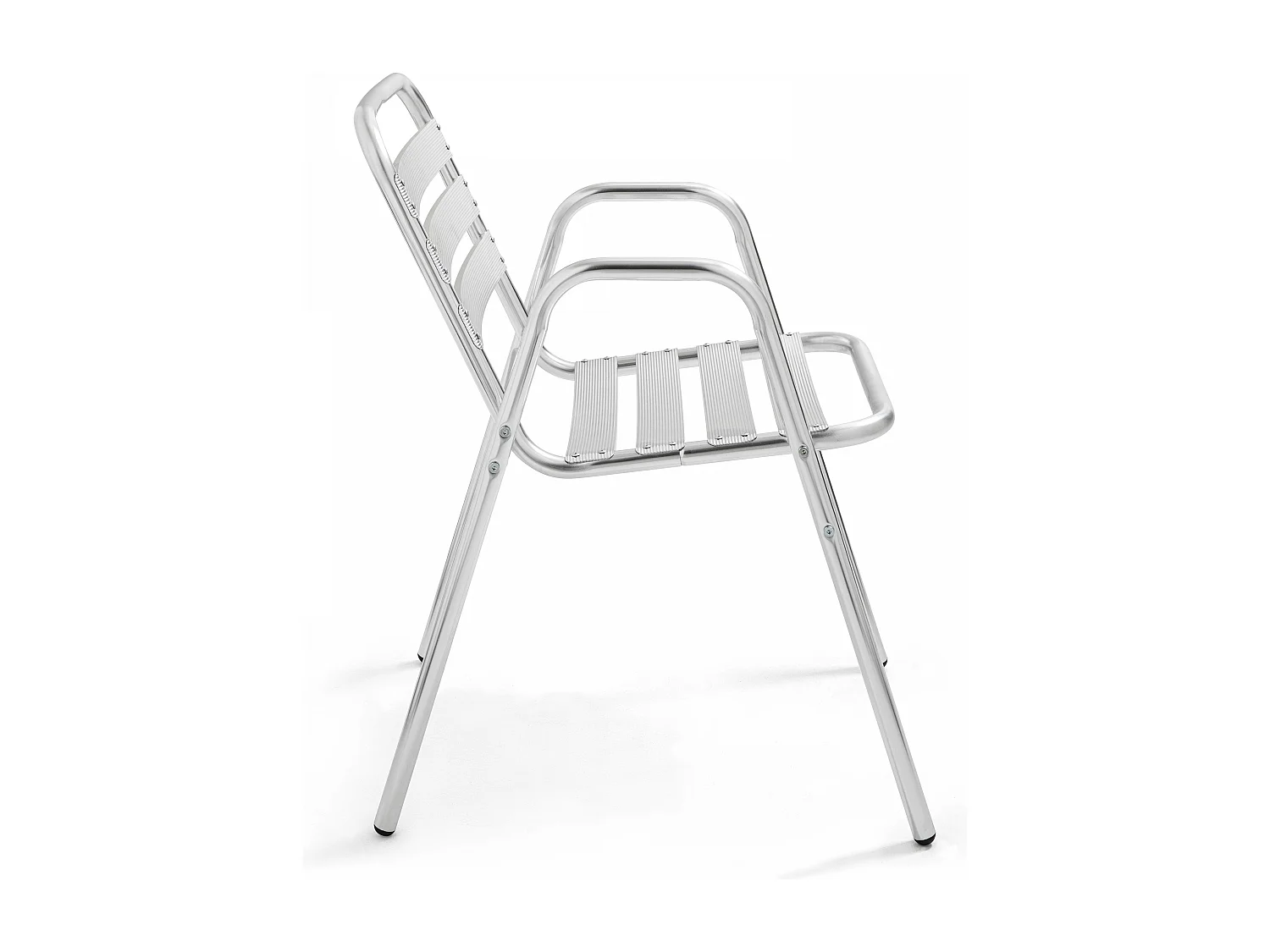 Ensemble table de jardin bistrot inclinable 4 places aluminium gris