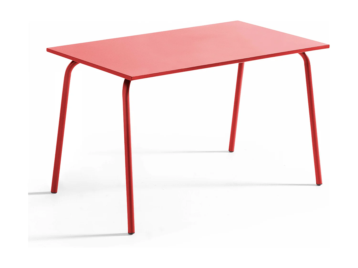 Ensemble table de jardin en métal et 4 chaises rouge - Palavas