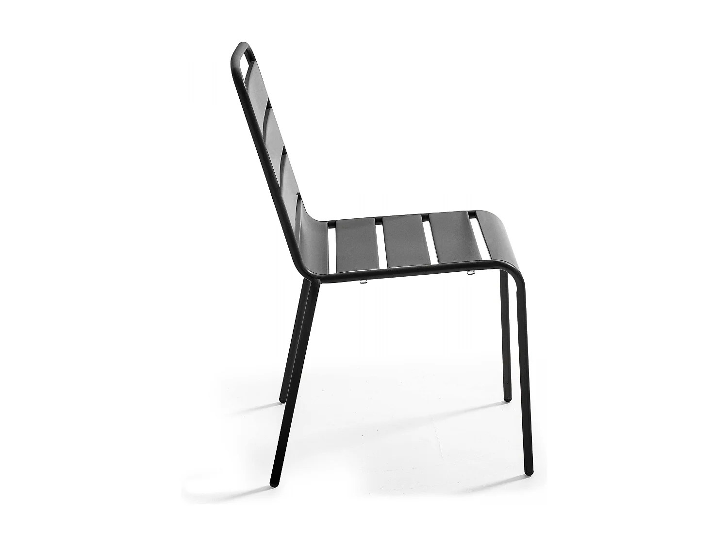 Ensemble table de jardin carrée et 2 chaises acier gris - Palavas