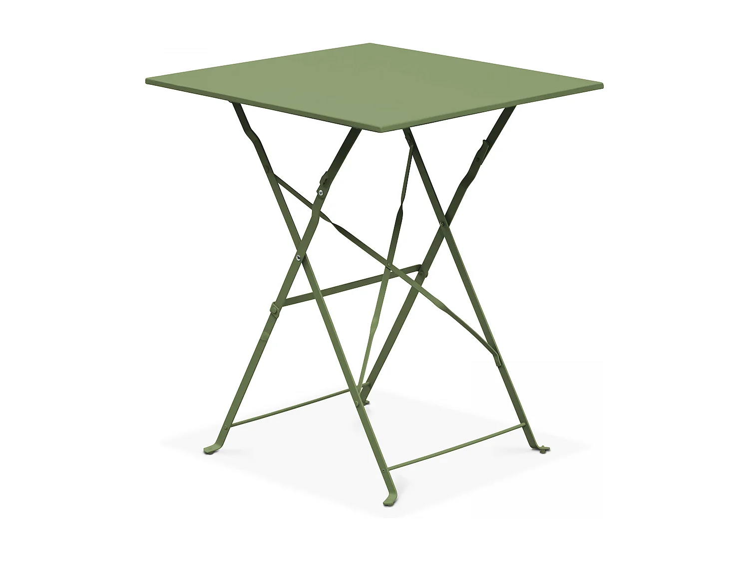 Table de jardin et 2 chaises acier vert cactus