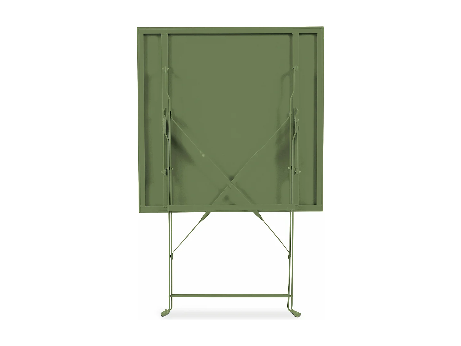 Table de jardin et 2 chaises acier vert cactus