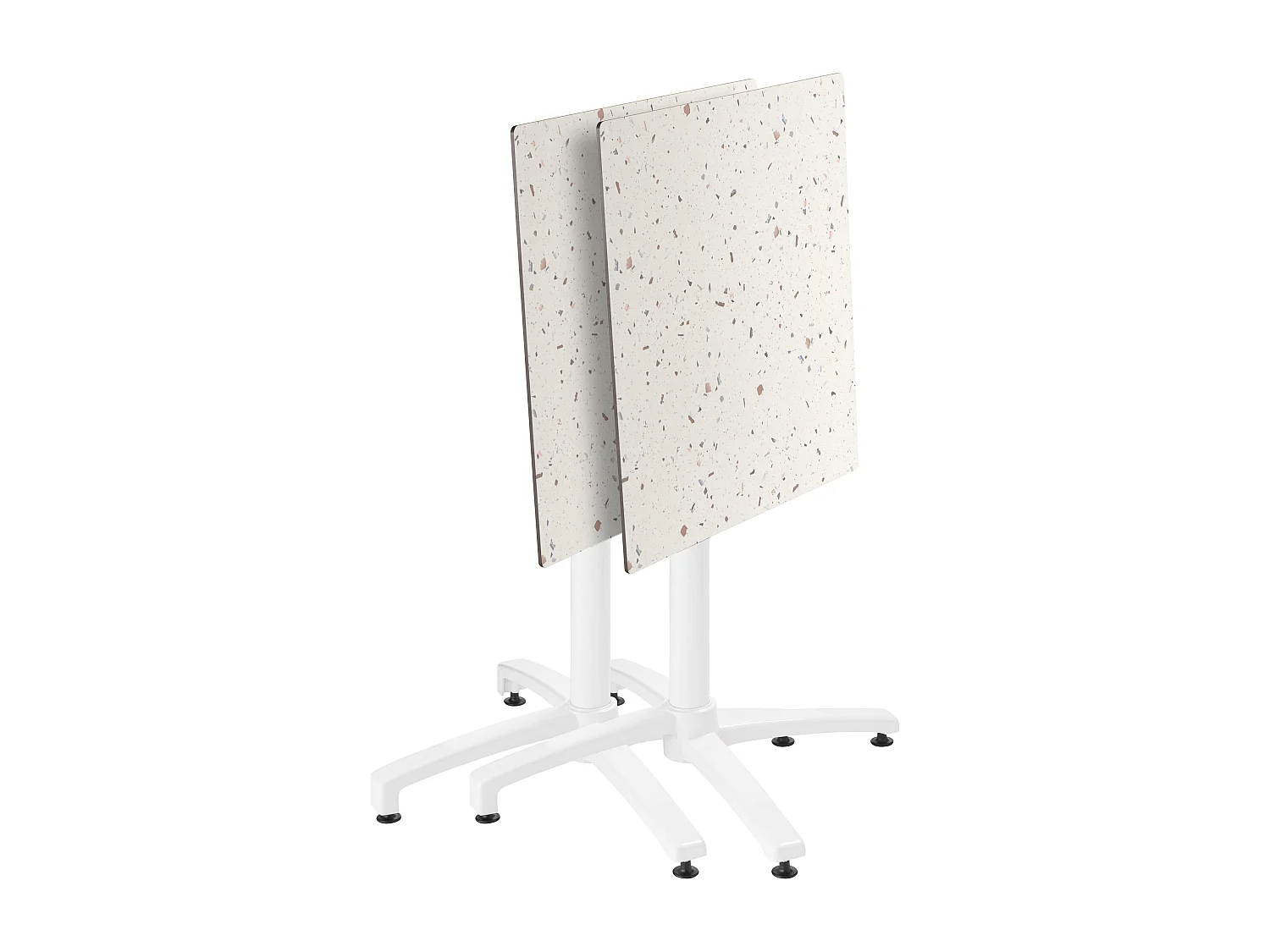 Ensemble table de terrasse terrazzo et 2 chaises gris