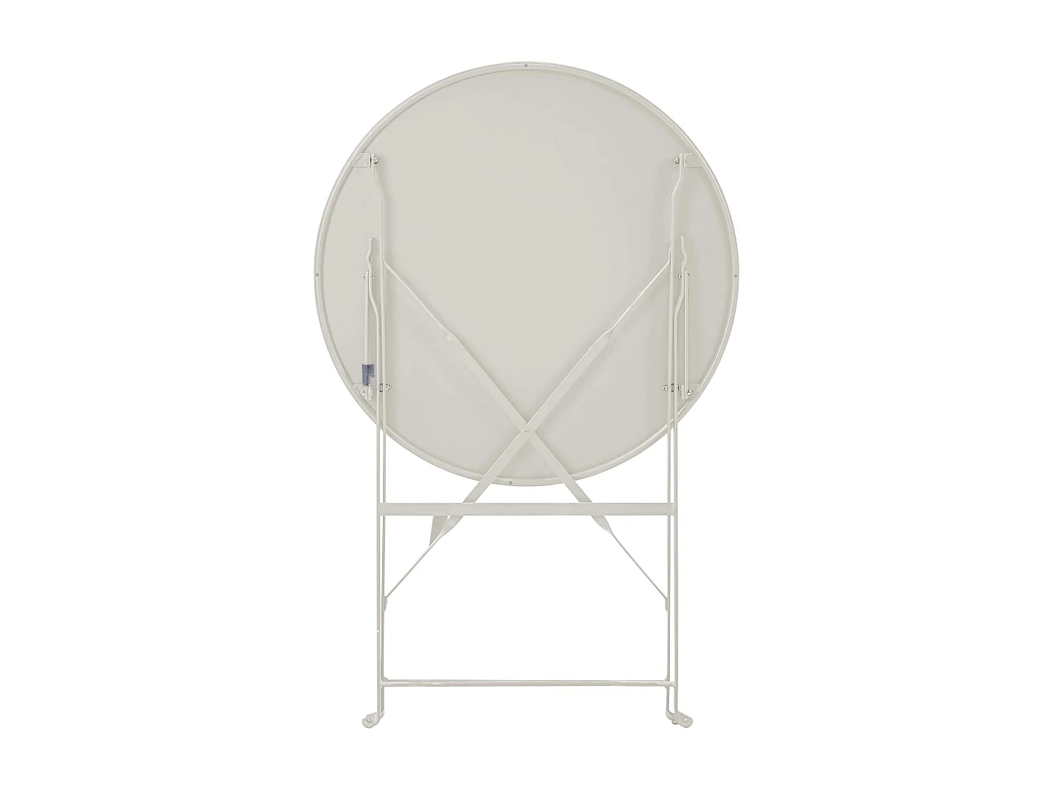 Table de terrasse ronde pliante et 2 chaises pliantes beige clair