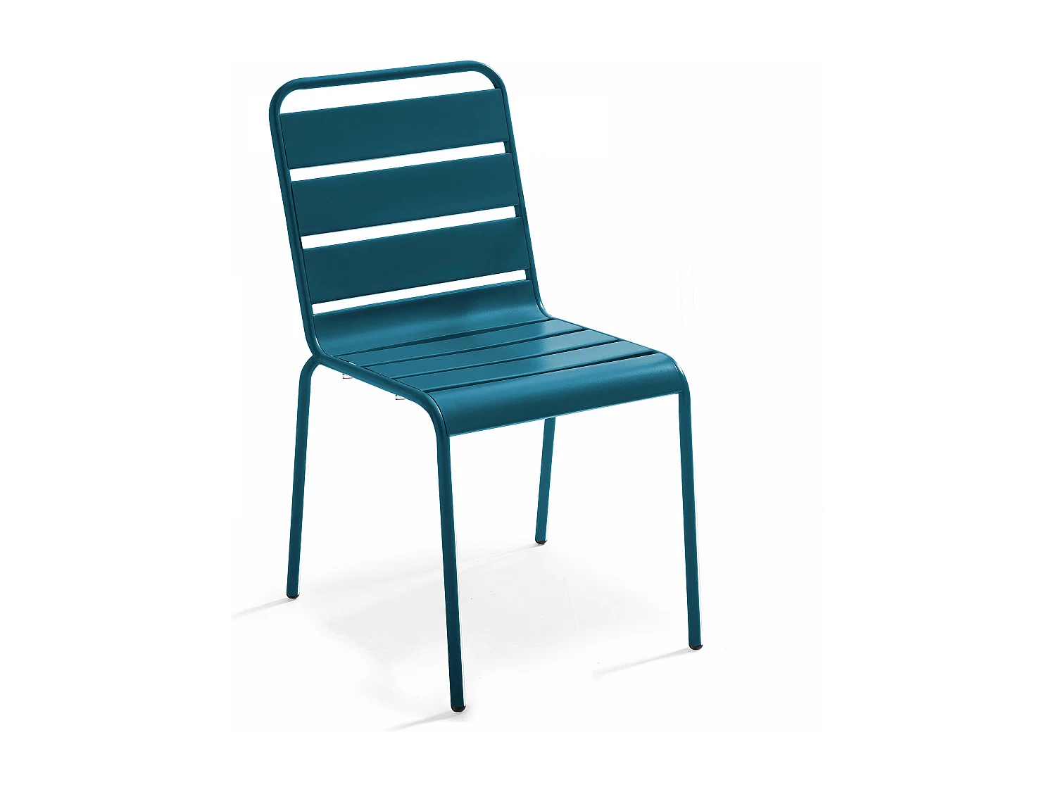 Salon de jardin 2 bancs et 4 chaises en acier bleu pacific - Palavas