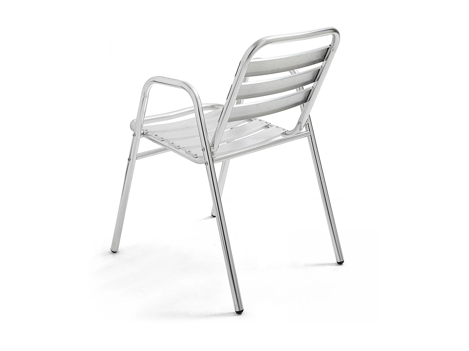 Table de jardin bistrot carrée et 4 fauteuils en aluminium