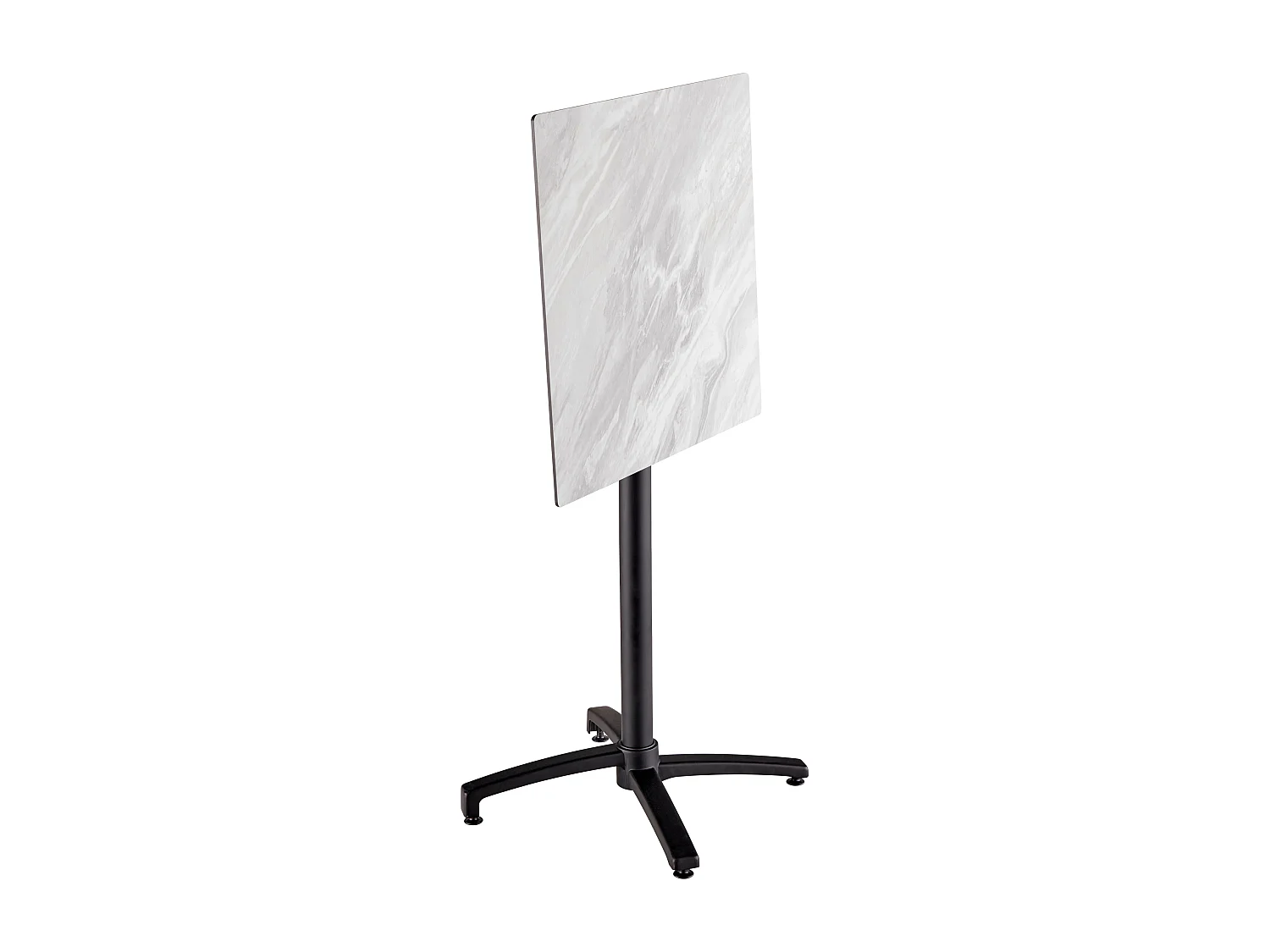 Ensemble table haute stratifié marbre et 2 chaises hautes gris