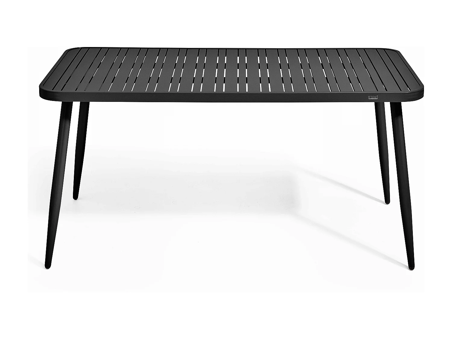 Ensemble table de jardin et 4 fauteuils en aluminium noir