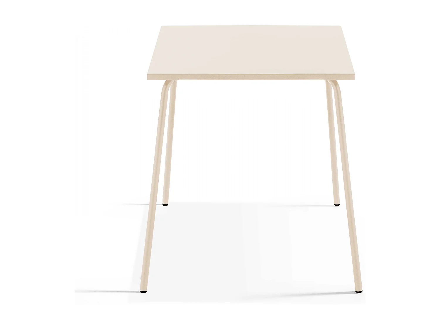 Ensemble table de jardin carrée et 2 chaises acier ivoire - Palavas