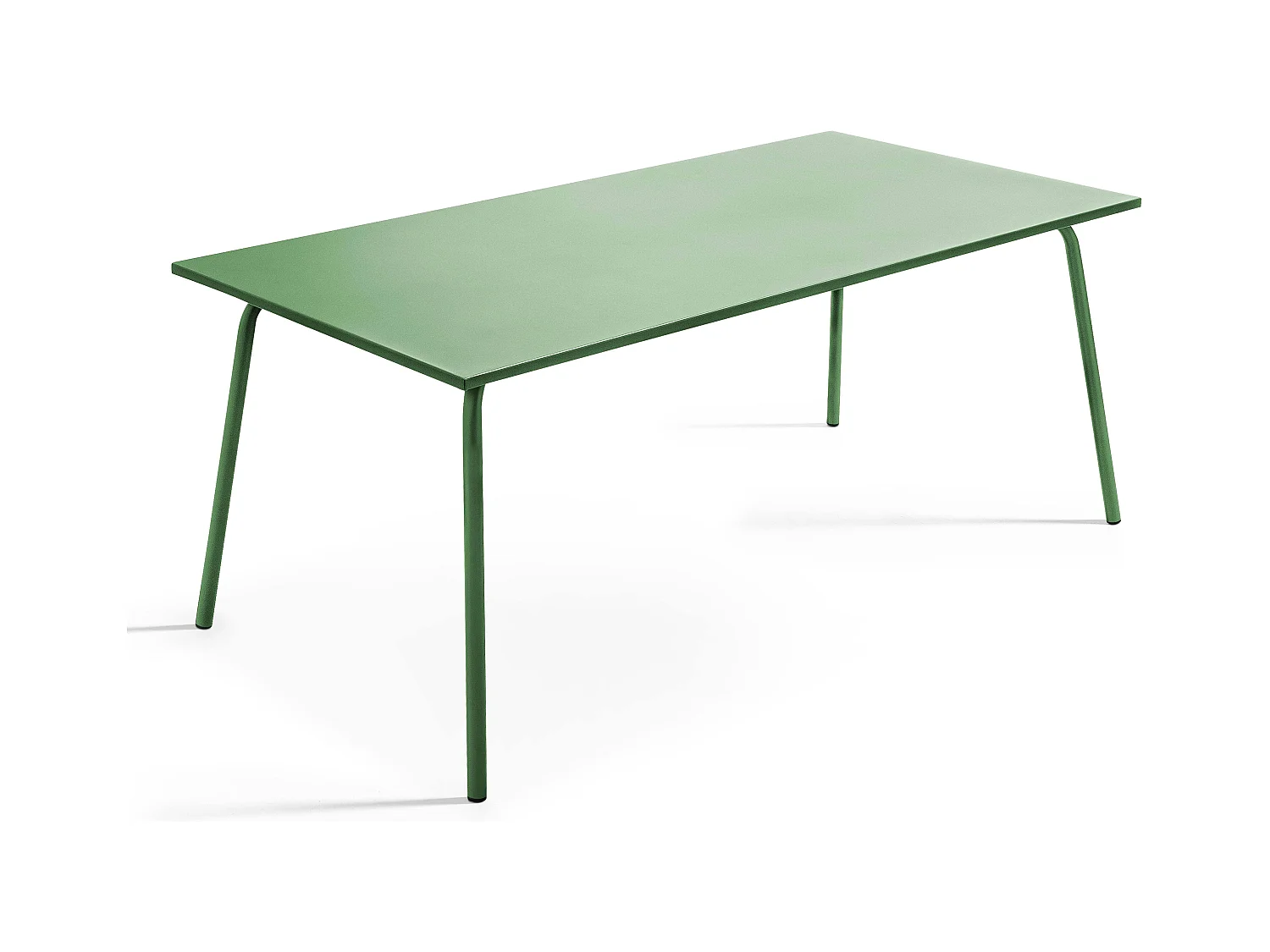 Mesa de jardín y 6 sillas de metal verde cactus