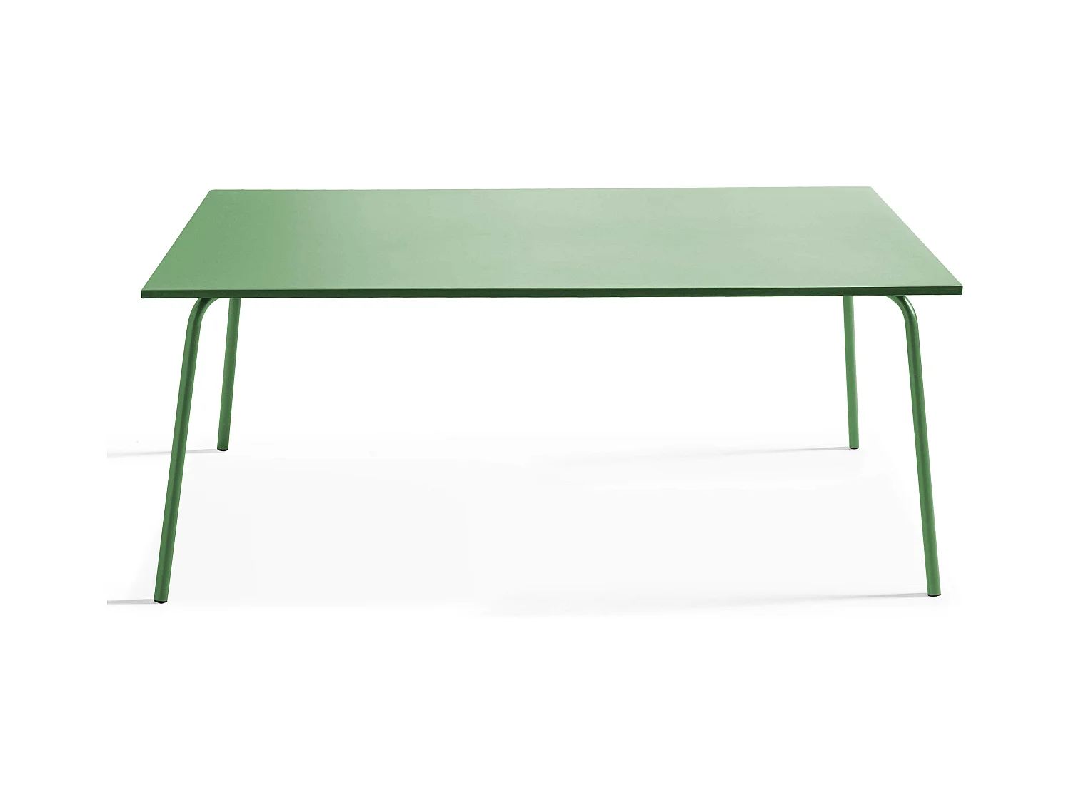 Mesa de jardín y 6 sillas de metal verde cactus