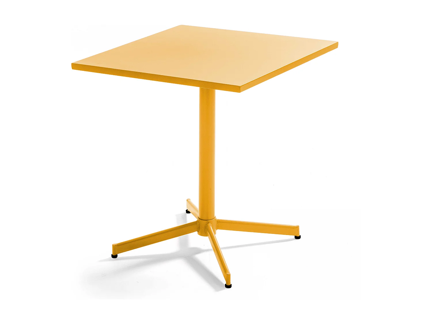 Ensemble table carrée de jardin inclinable et 2 chaises jaune - Palavas