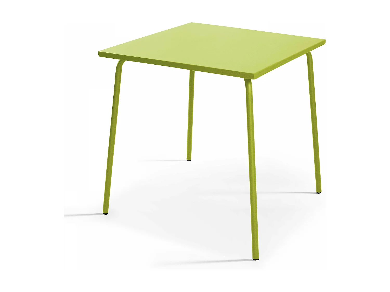 Ensemble table de jardin carrée et 2 fauteuils acier vert - Palavas