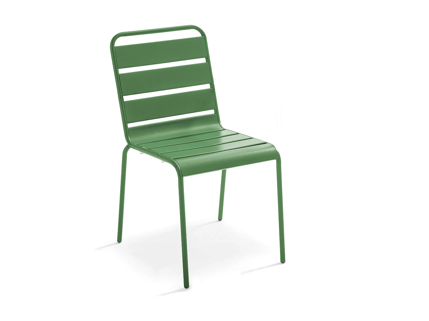 Ensemble table de jardin et 8 chaises en métal vert cactus  - Palavas