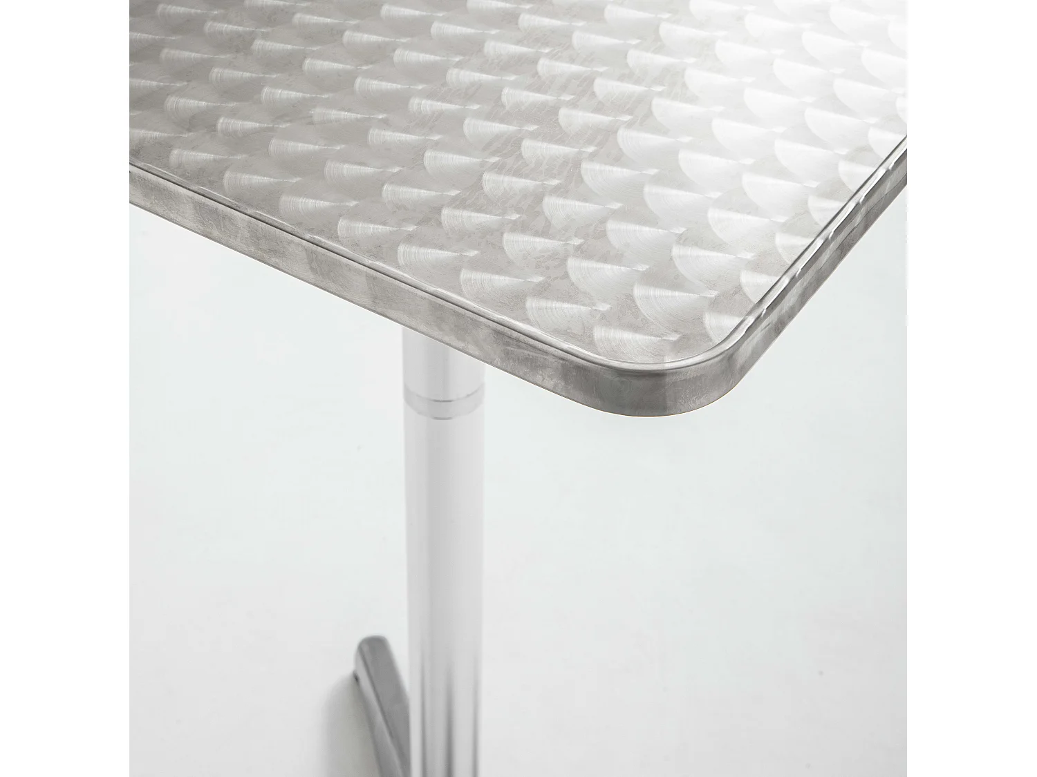 Table de jardin mange-debout et 2 chaises aluminium gris