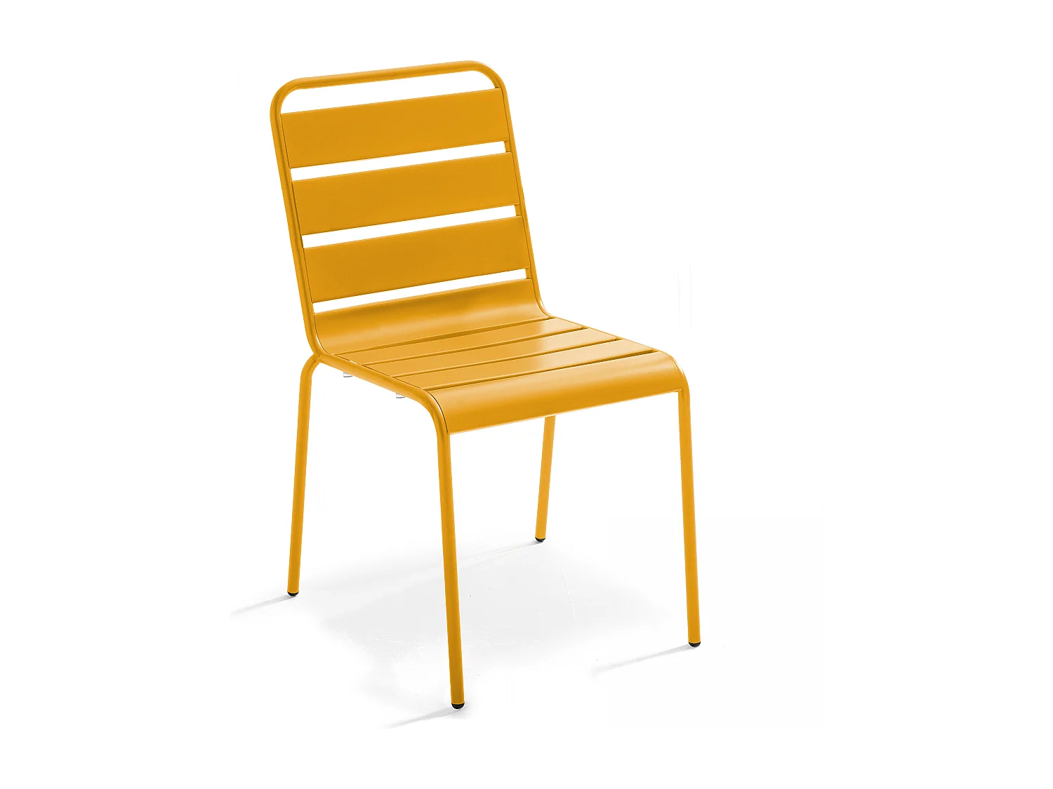 Ensemble table de jardin et 8 chaises en métal jaune  - Palavas