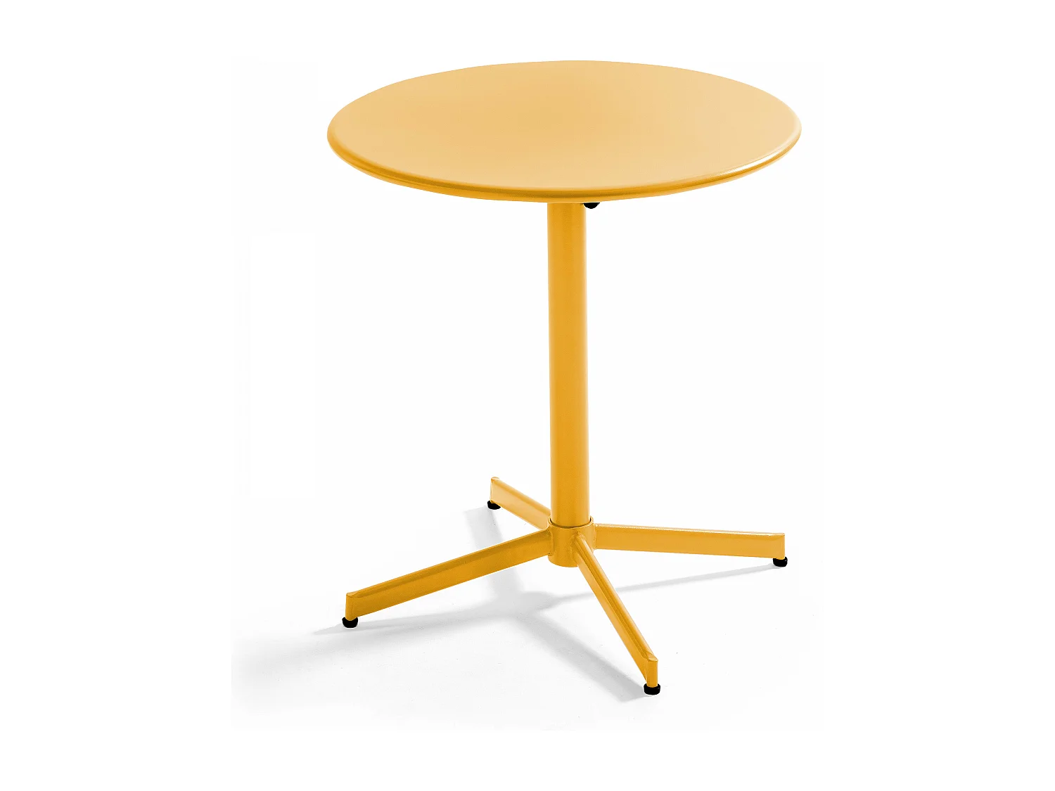 Ensemble table ronde et 2 chaises de jardin bistrot en métal jaune - Palavas