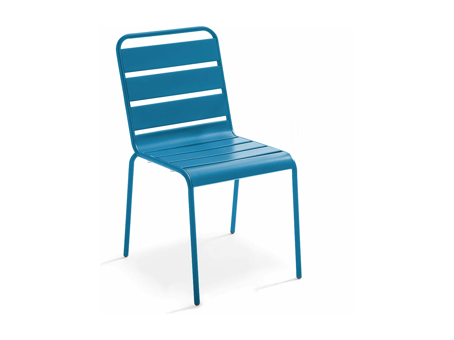 Tuinset met tafel en 6 stoelen in blauw pacifisch metaal