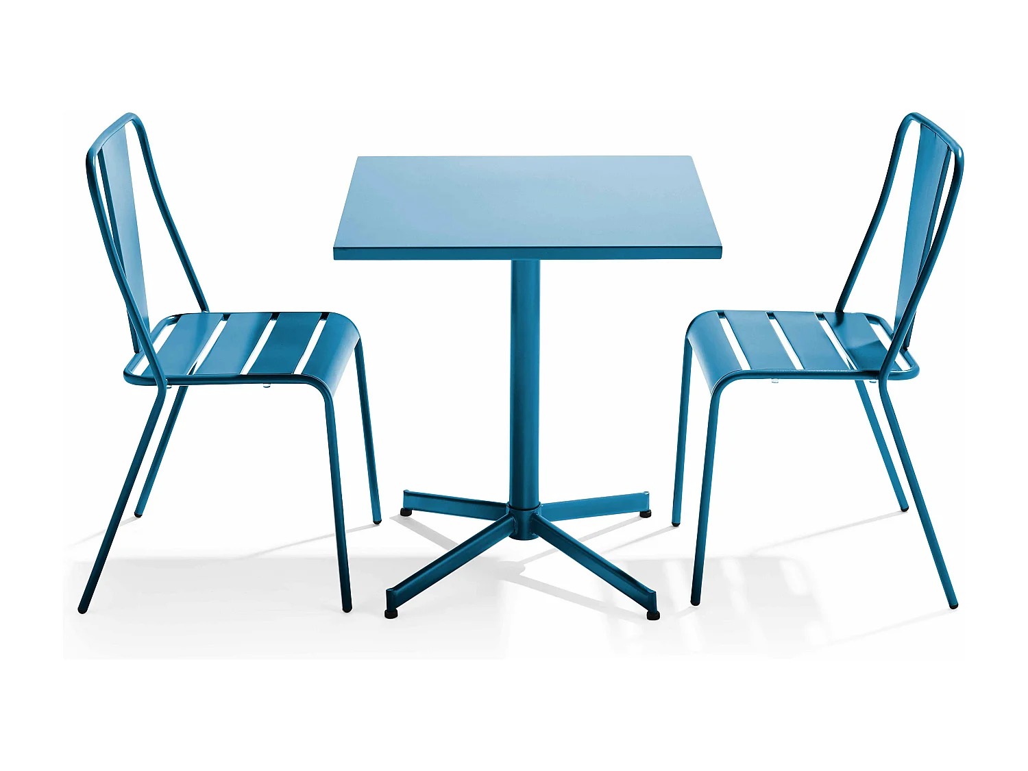 Ensemble table inclinable de jardin et 2 chaises bleu pacific - Palavas