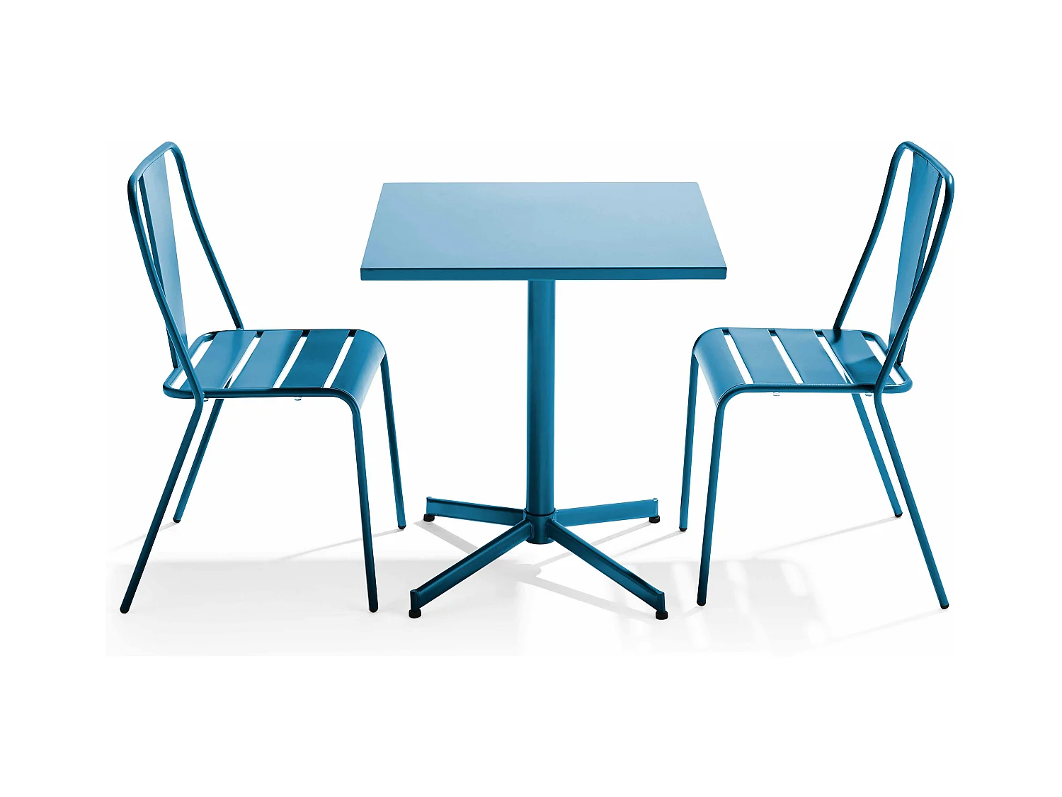 Tuinset met verstelbare tafel en 2 blauwe Pacific stoelen