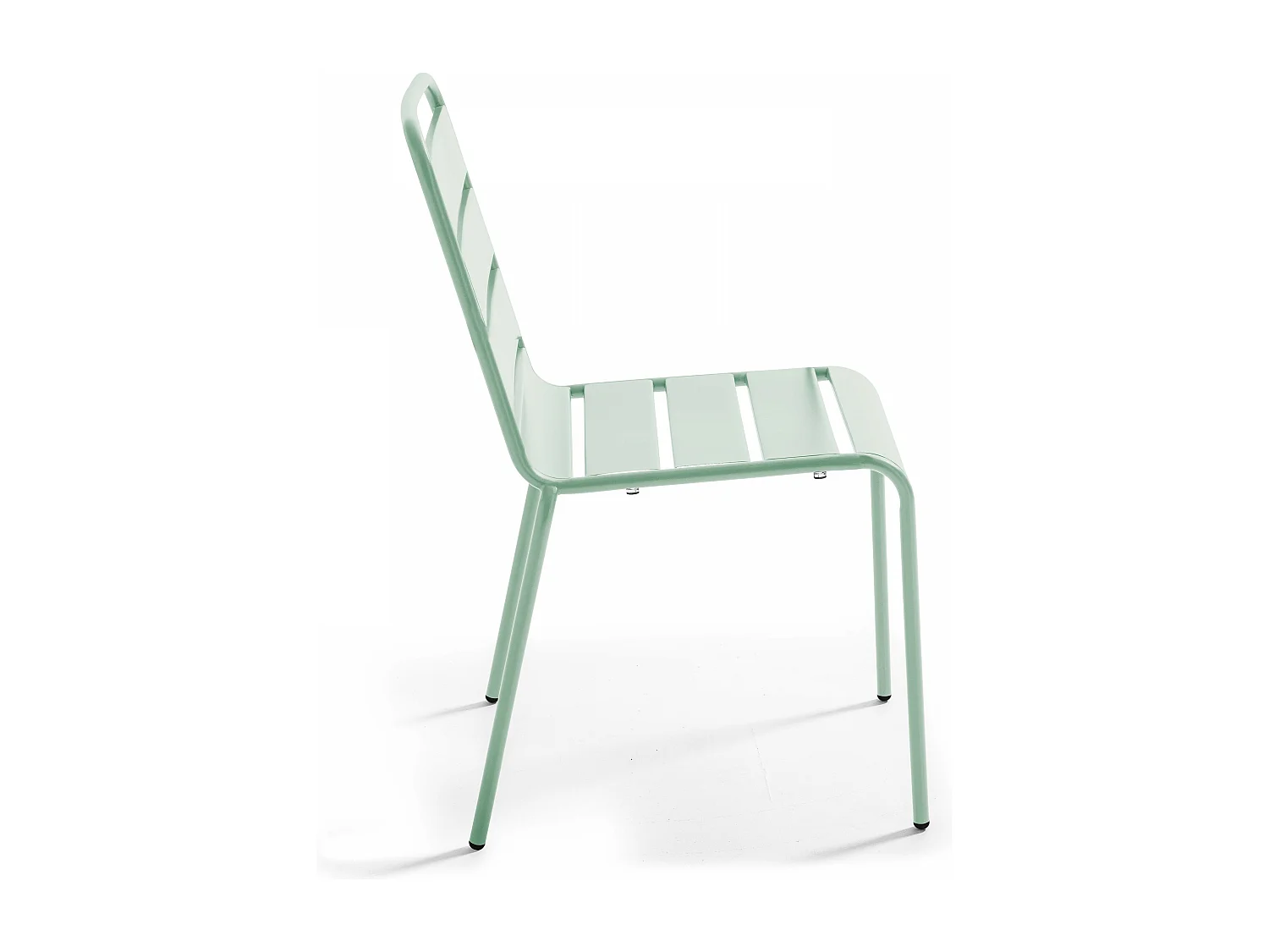 Ensemble table de jardin en métal et 4 chaises vert sauge - Palavas