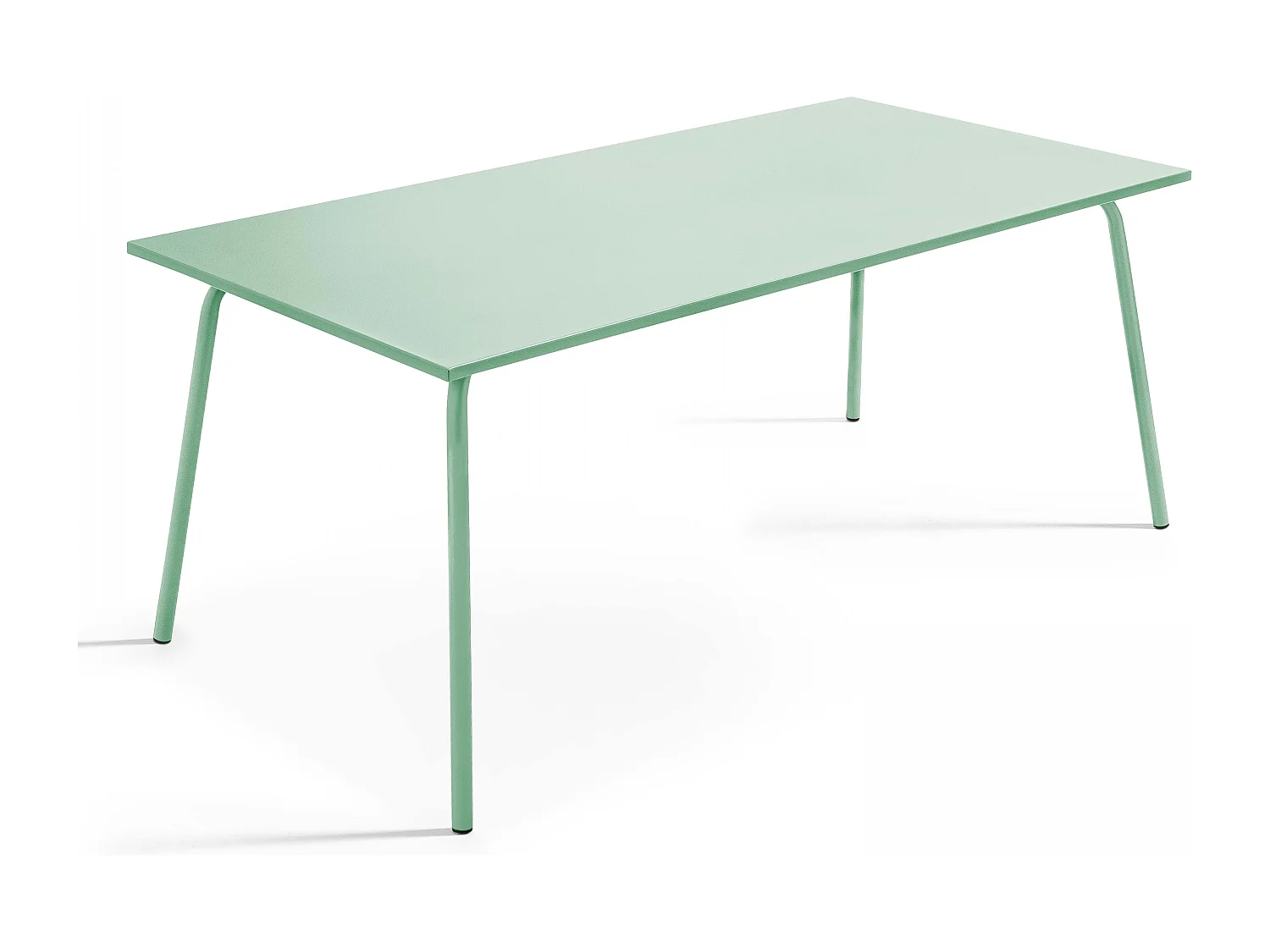 Ensemble table de jardin et 8 chaises en métal vert sauge - Palavas