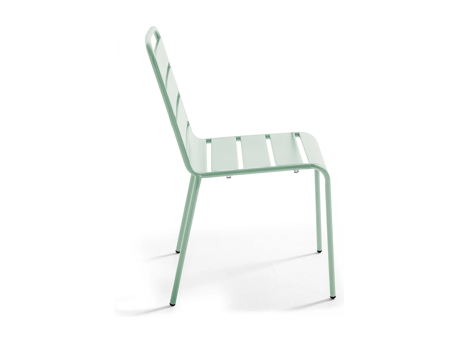 Ensemble table de jardin et 8 chaises en métal vert sauge - Palavas